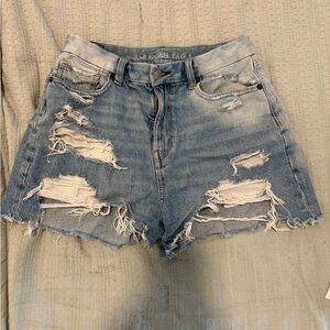 American Eagle Outfitters Distressed Blue Denim Shorts